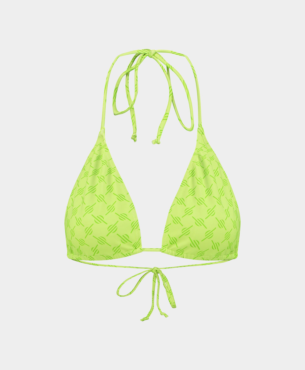 DP - Daiquiri Green Zazi Monogram Bikini Top - Packshot - Front