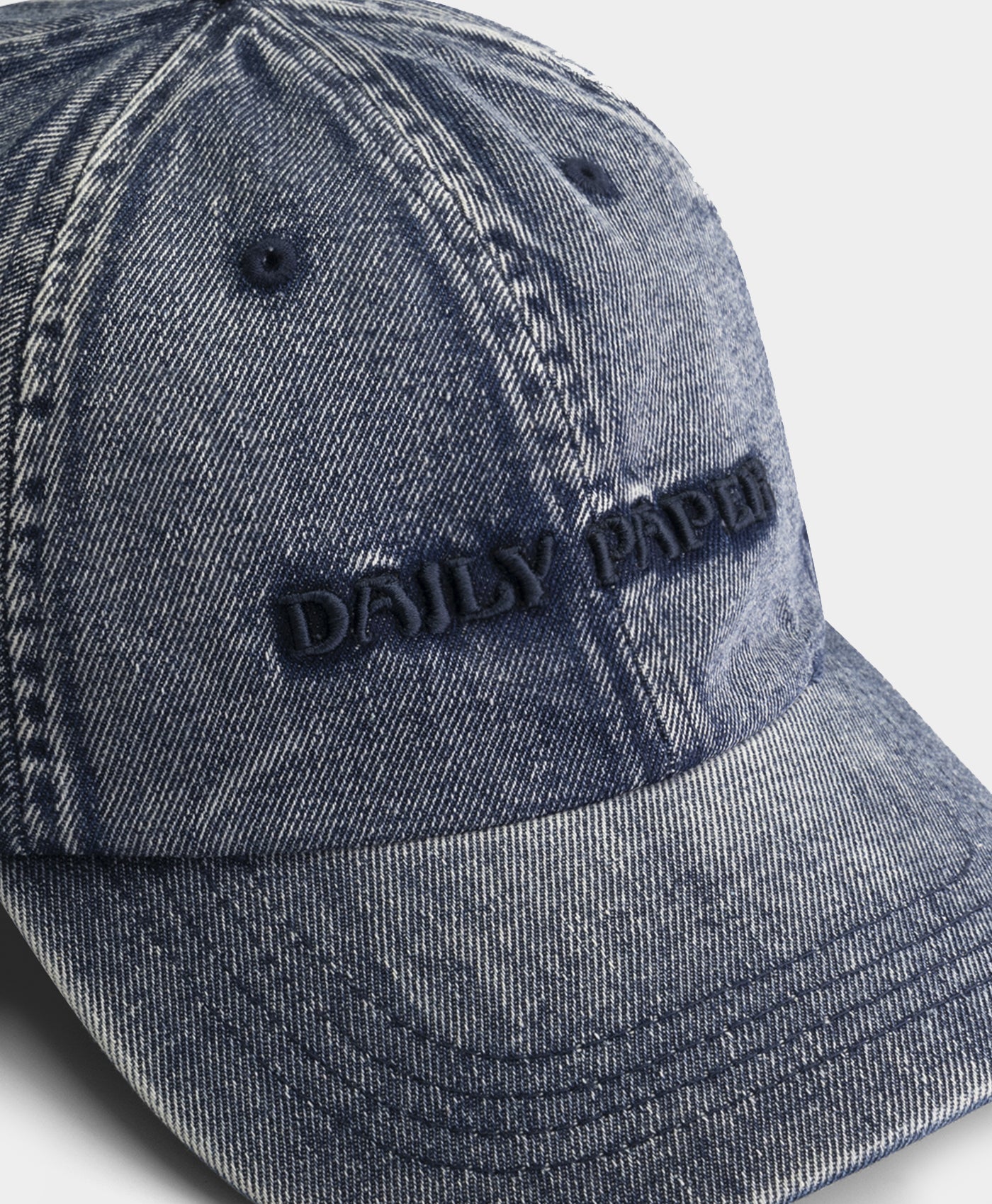 DP - Bleached Denim Blue Dias Arch Stack Denim Cap - Packshot - detail