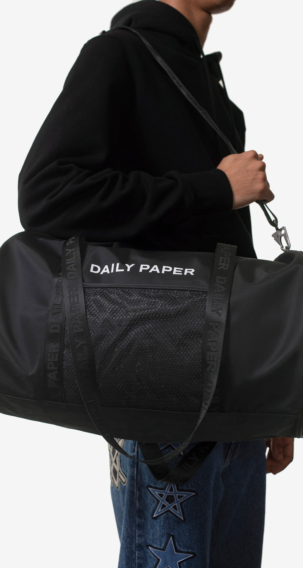 DP - Black Eduffel Bag - Men - Front Rear