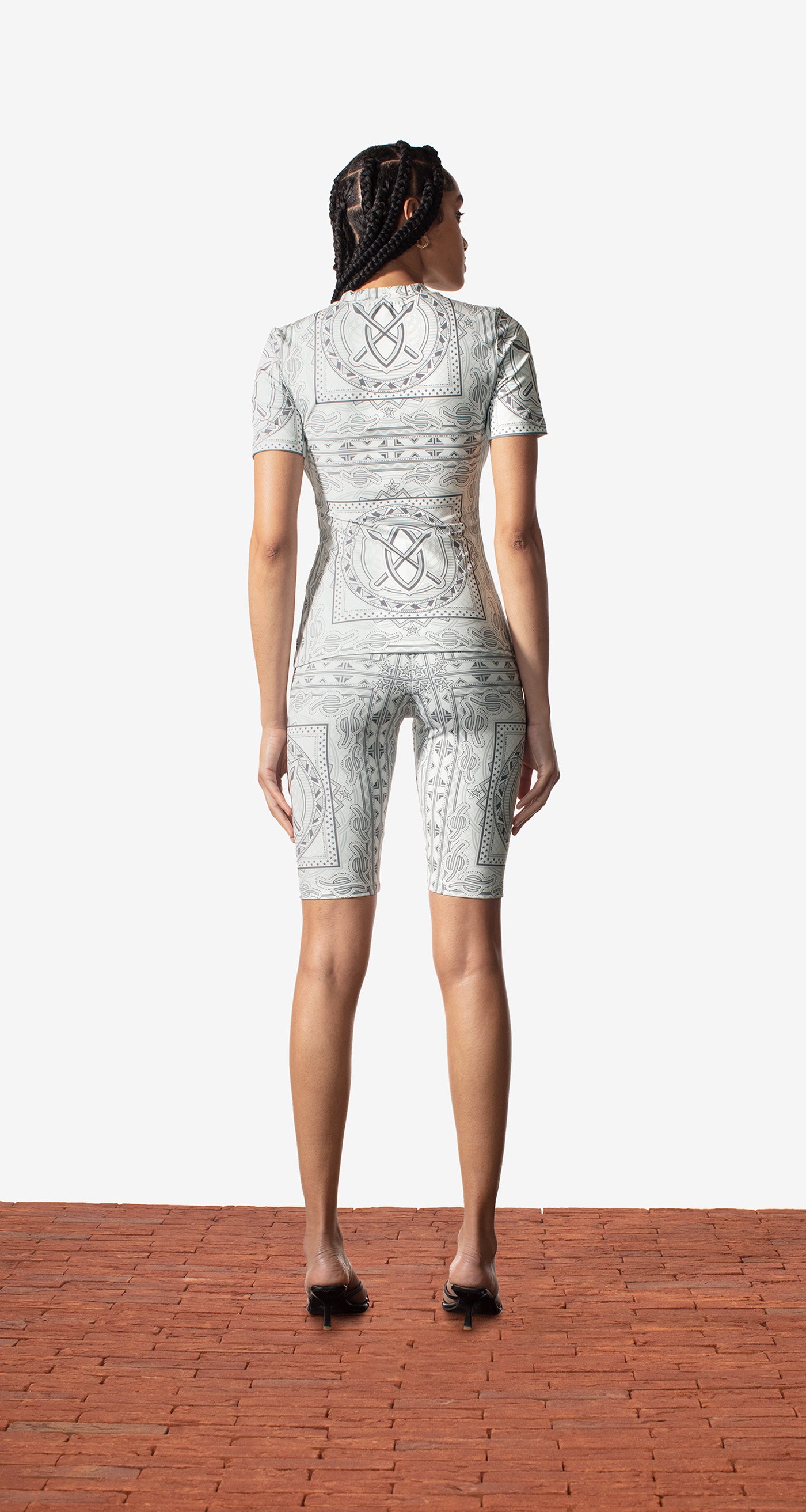 DP - Grey Bandana Madiha Shorts - Wmn - Rear