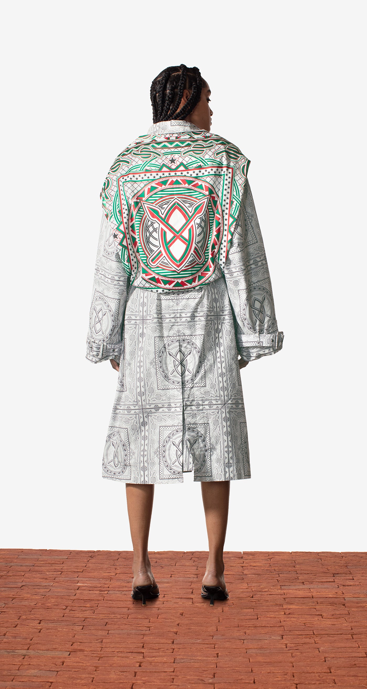 DP - Grey Green Bandana Mamo Jacket - Wmn - Rear