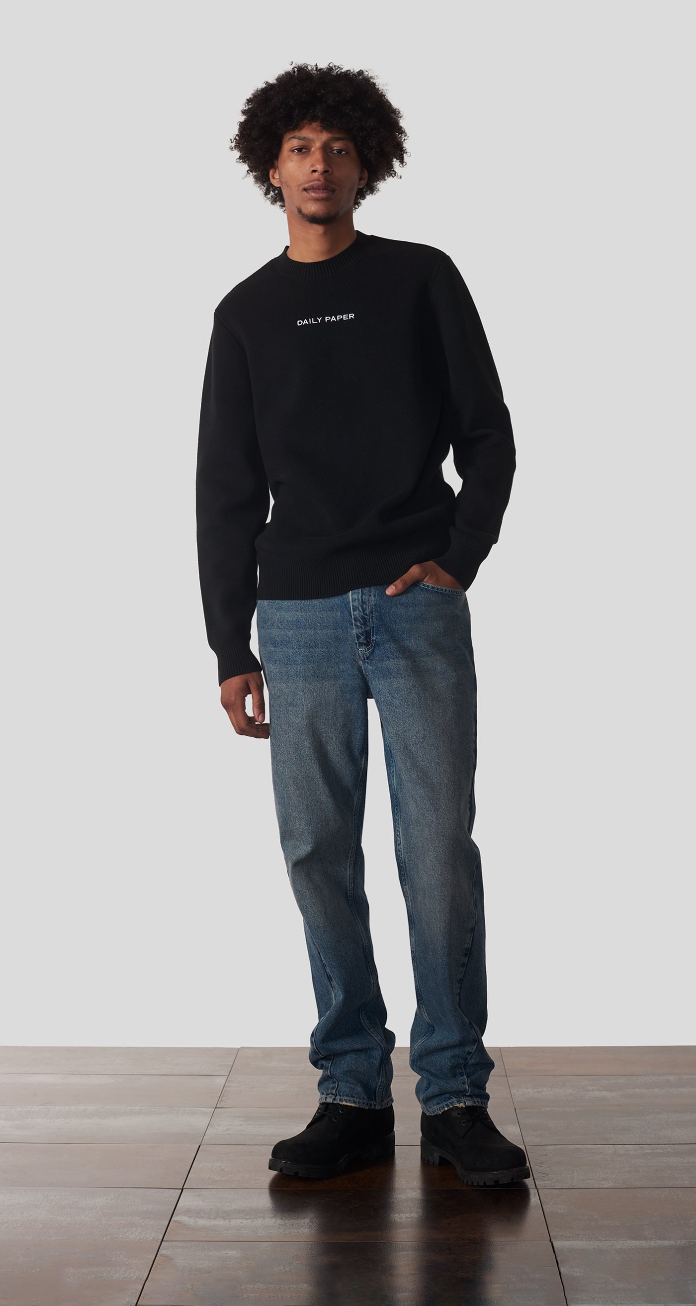 DP - Black Etype Knit Sweater - Men - Front
