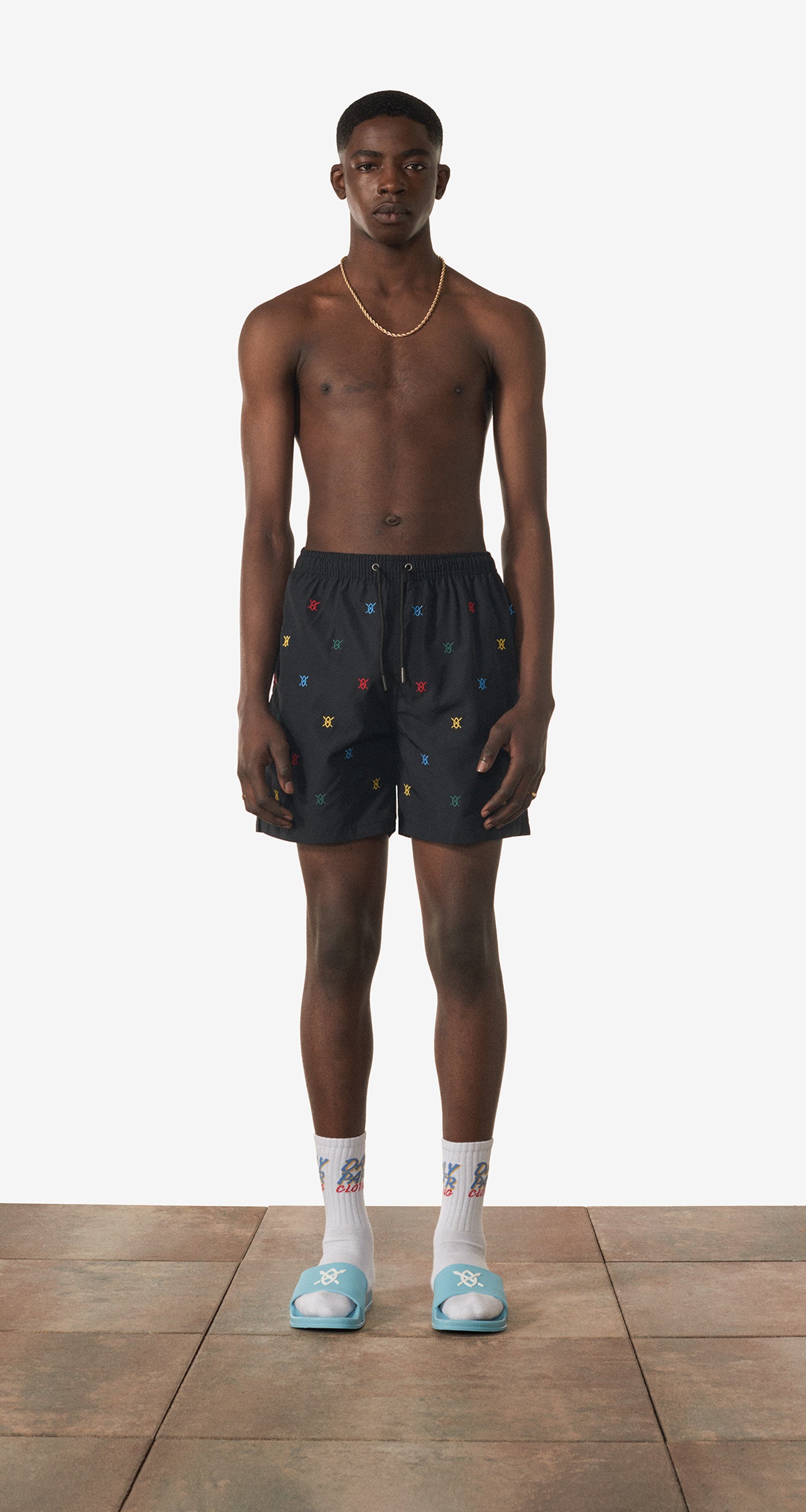 DP - Black Multicolor Reshield Swim Shorts - Men - Front