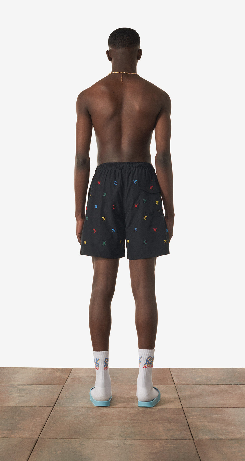 DP - Black Multicolor Reshield Swim Shorts - Men - Rear