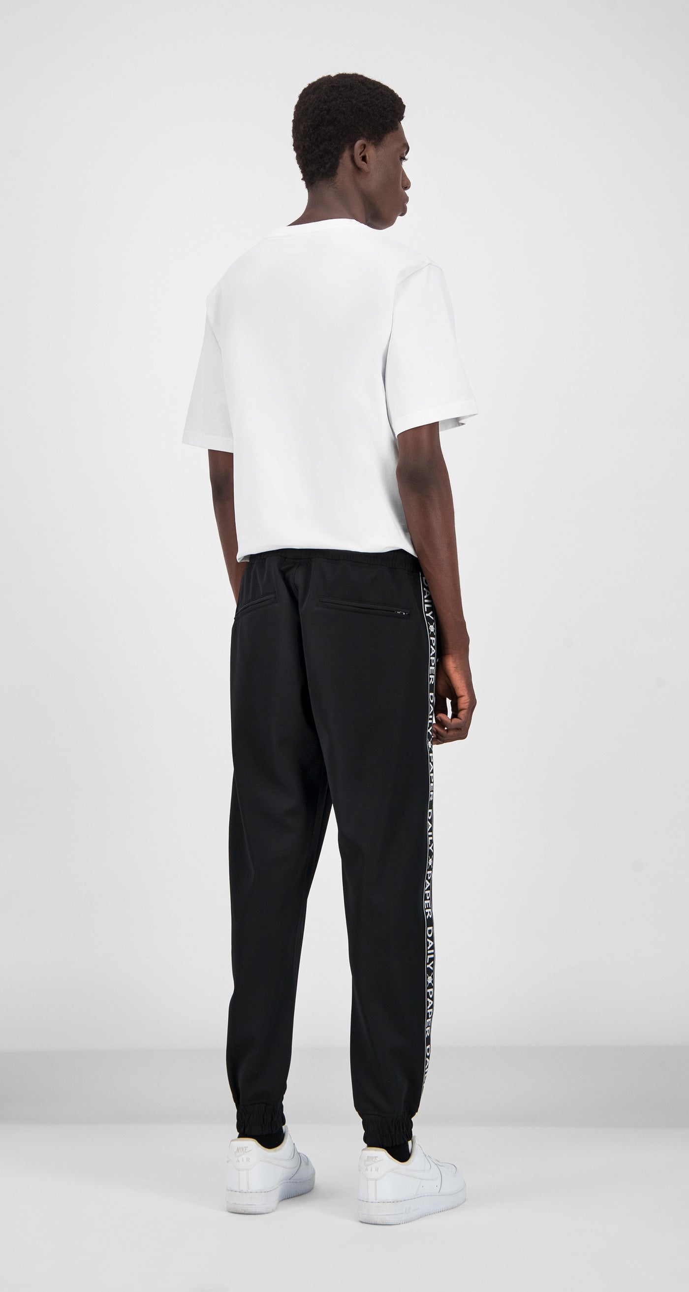 Daily Paper - Black Tape Logo Track Pants Men Rear
