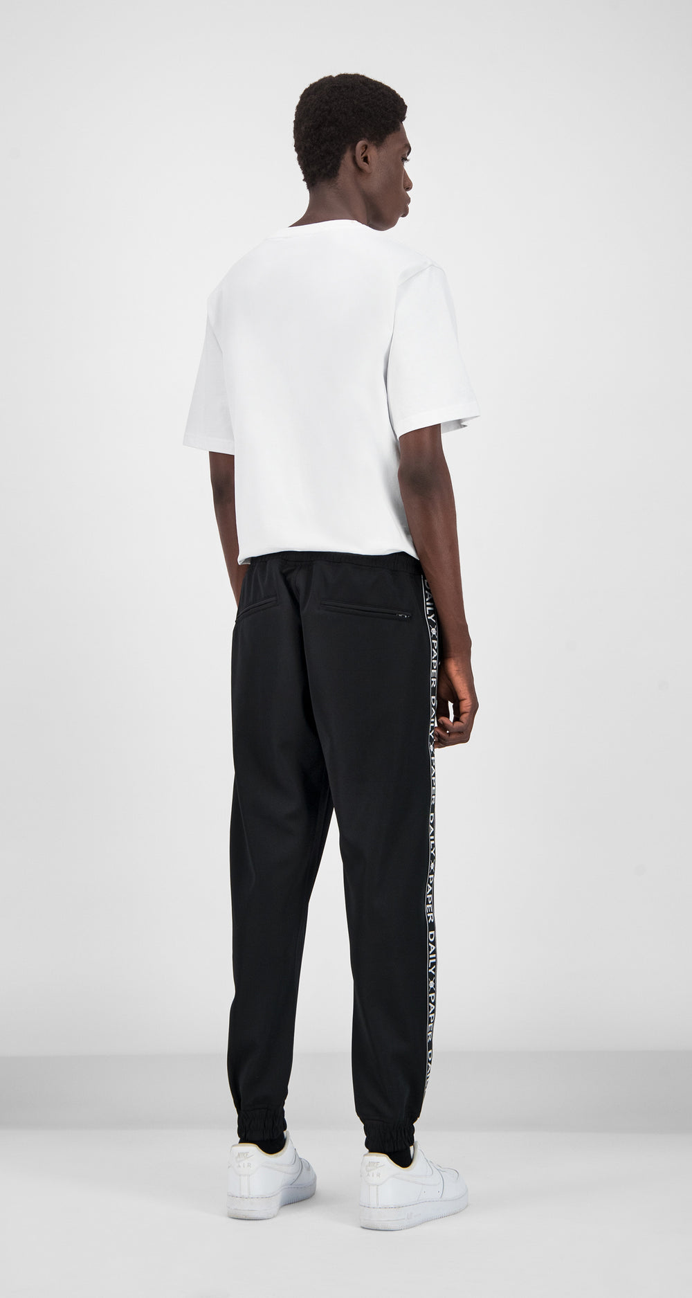Daily Paper - Black Tape Logo Track Pants Men Rear