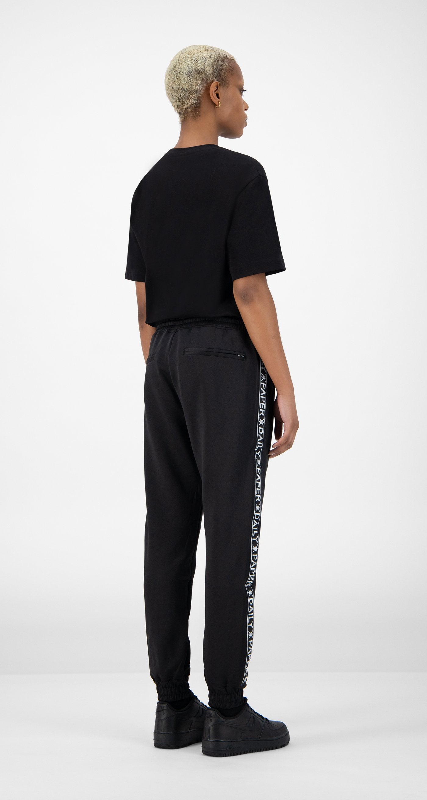 Daily Paper - Black Tape Logo Track Pants Wmn Rear
