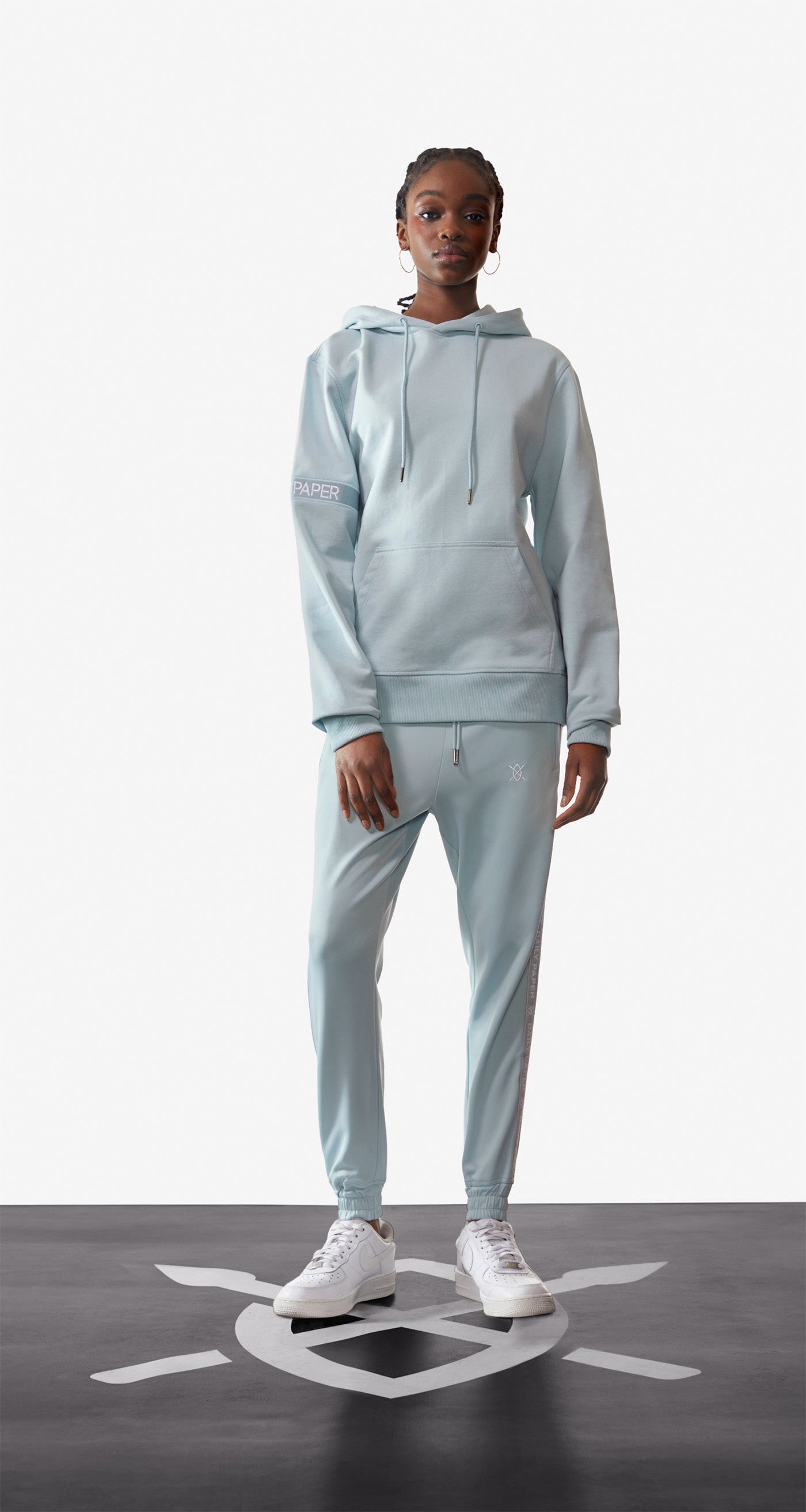 DP - Cloud Blue Tonal Etape Logo Trackpants  - wmn - front