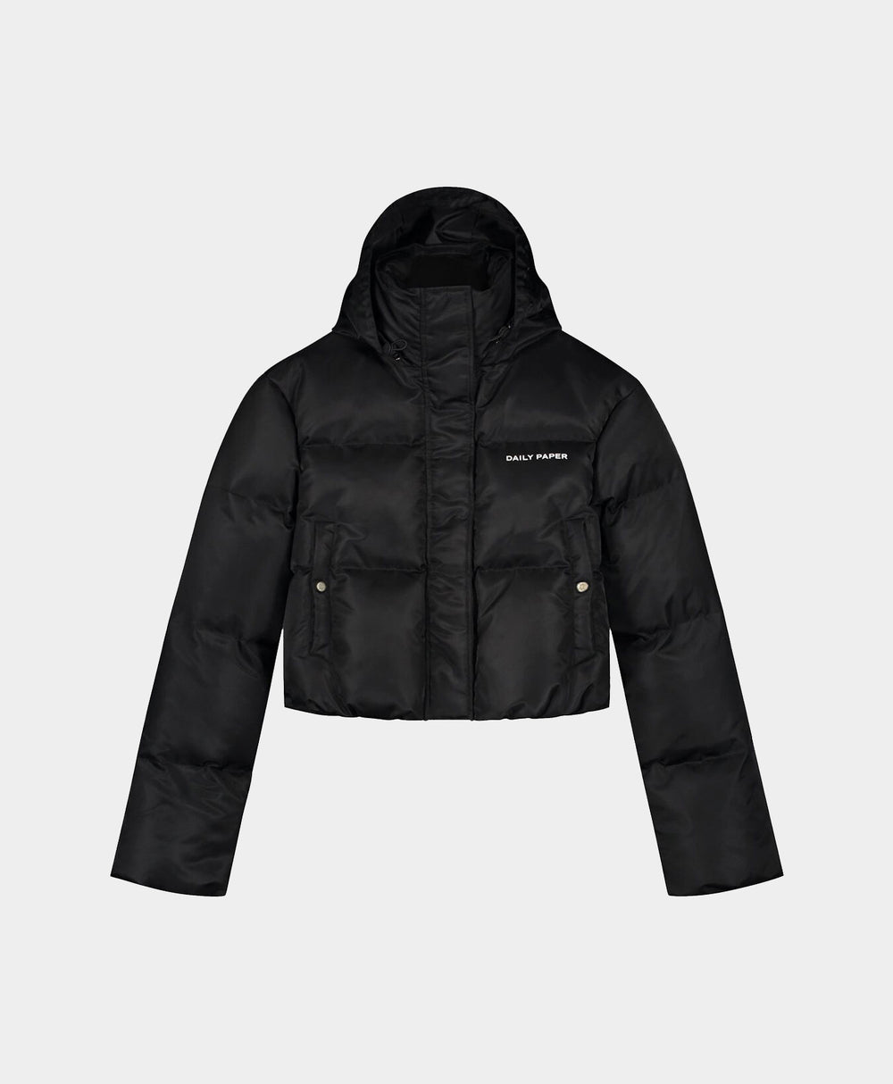 DP - Black Epuff Cropped Jacket - Packshot - Front