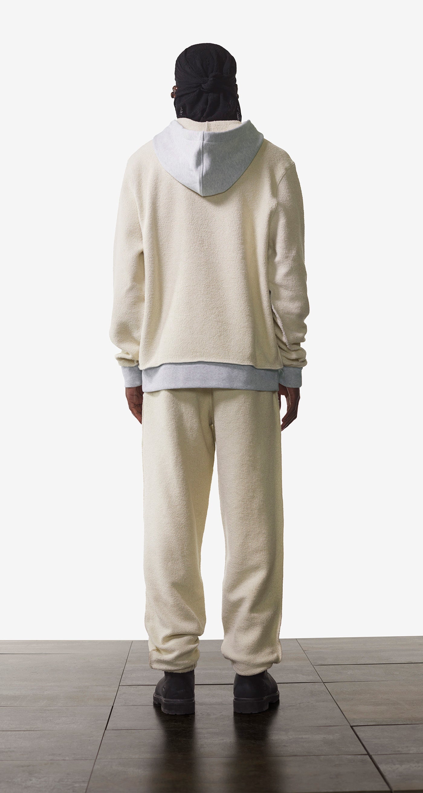 DP - Grey Melange Off White Nemar Pants - Men - Rear