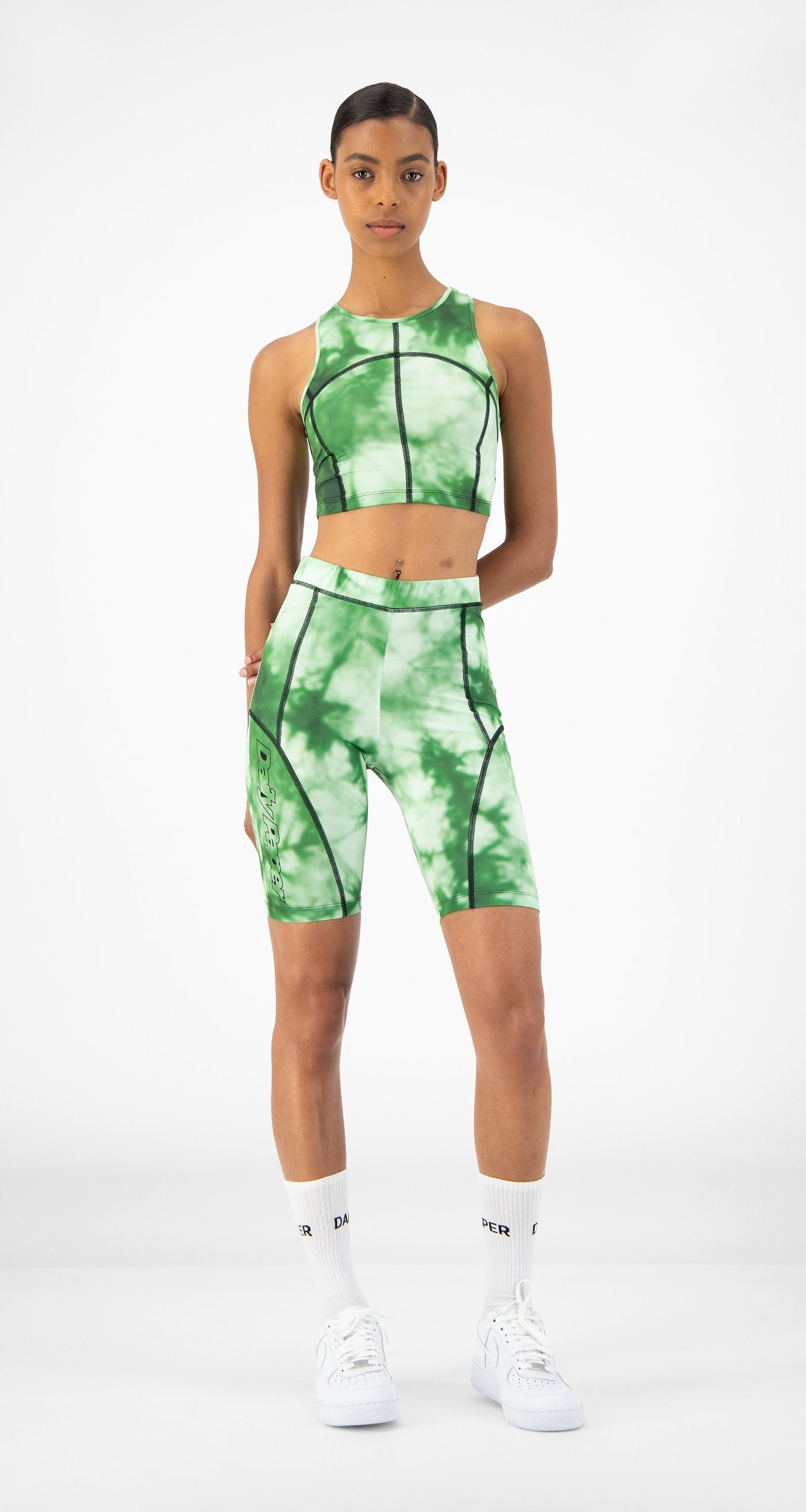 Daily Paper - Green Tie Dye Resymetric Vest - Women Front