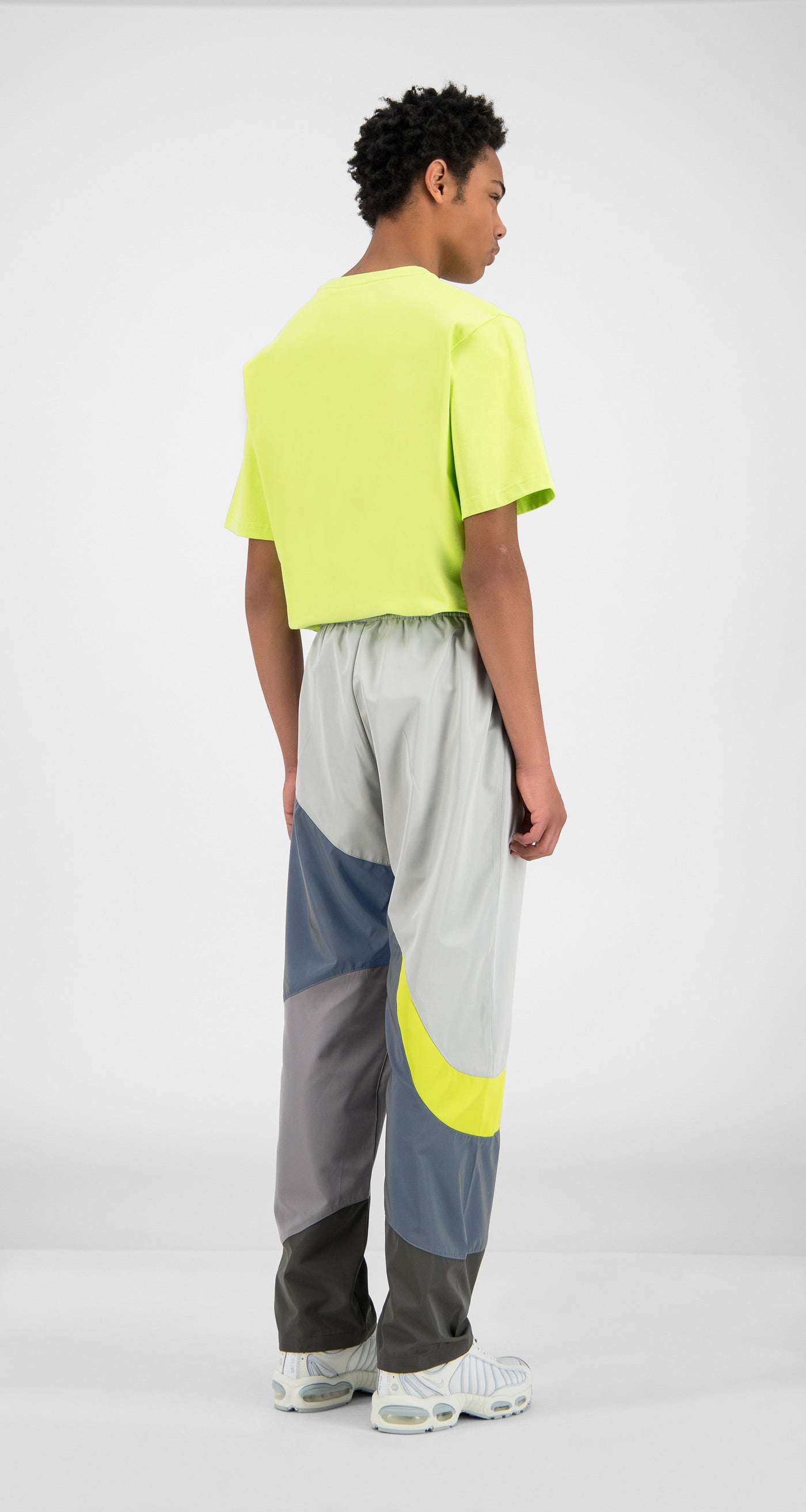 Daily Paper - Grey Reflective Green Huka Pants - Men Rear