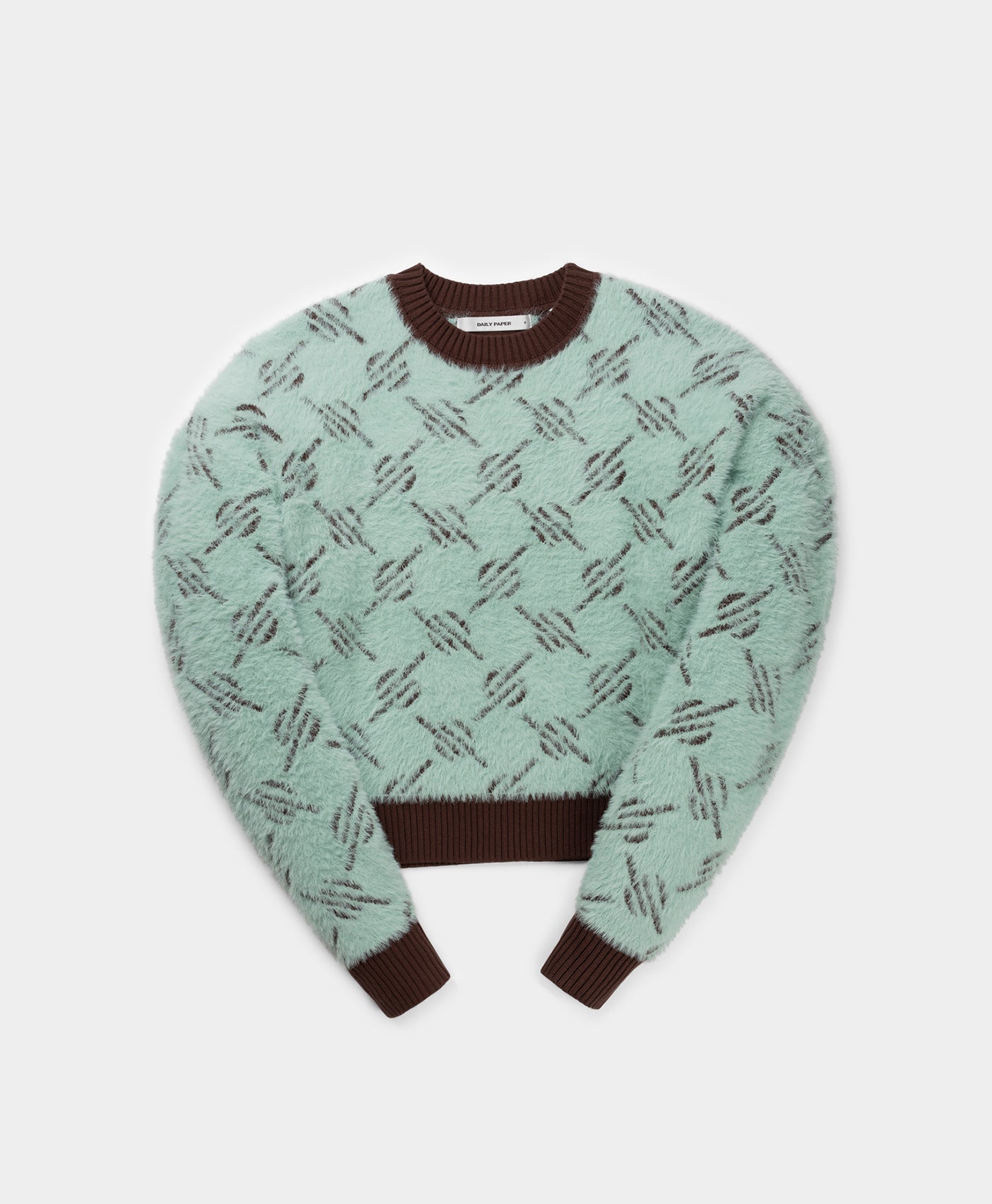 DP - Chocolate Brown Teal Blue Holle Sweater - Packshot - Front