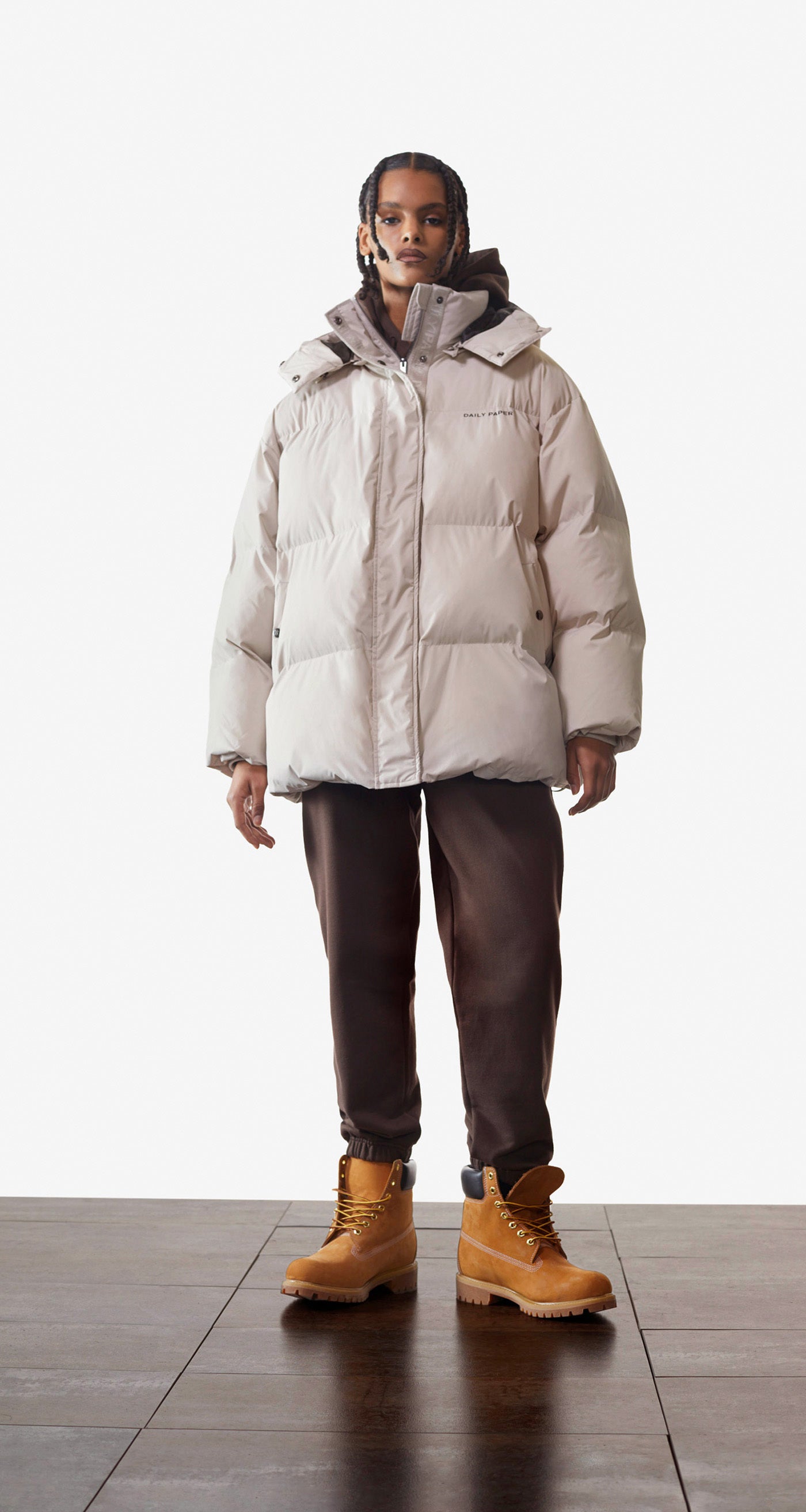 DP - Nacreous Clouds Beige Nicole Puffer - Wmn - Front Rear