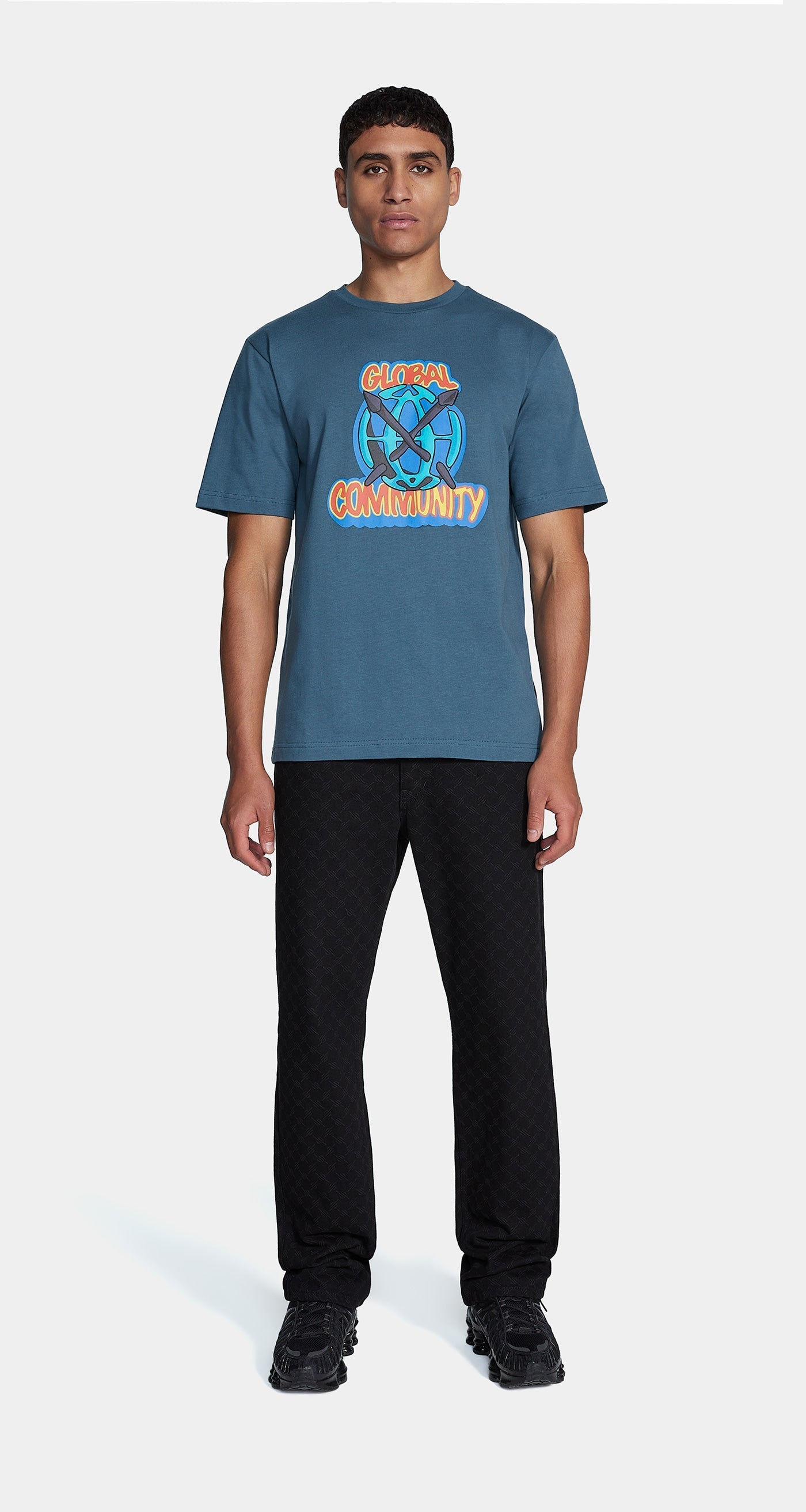 DP - Teal Blue Hobal T-Shirt - Men - Front