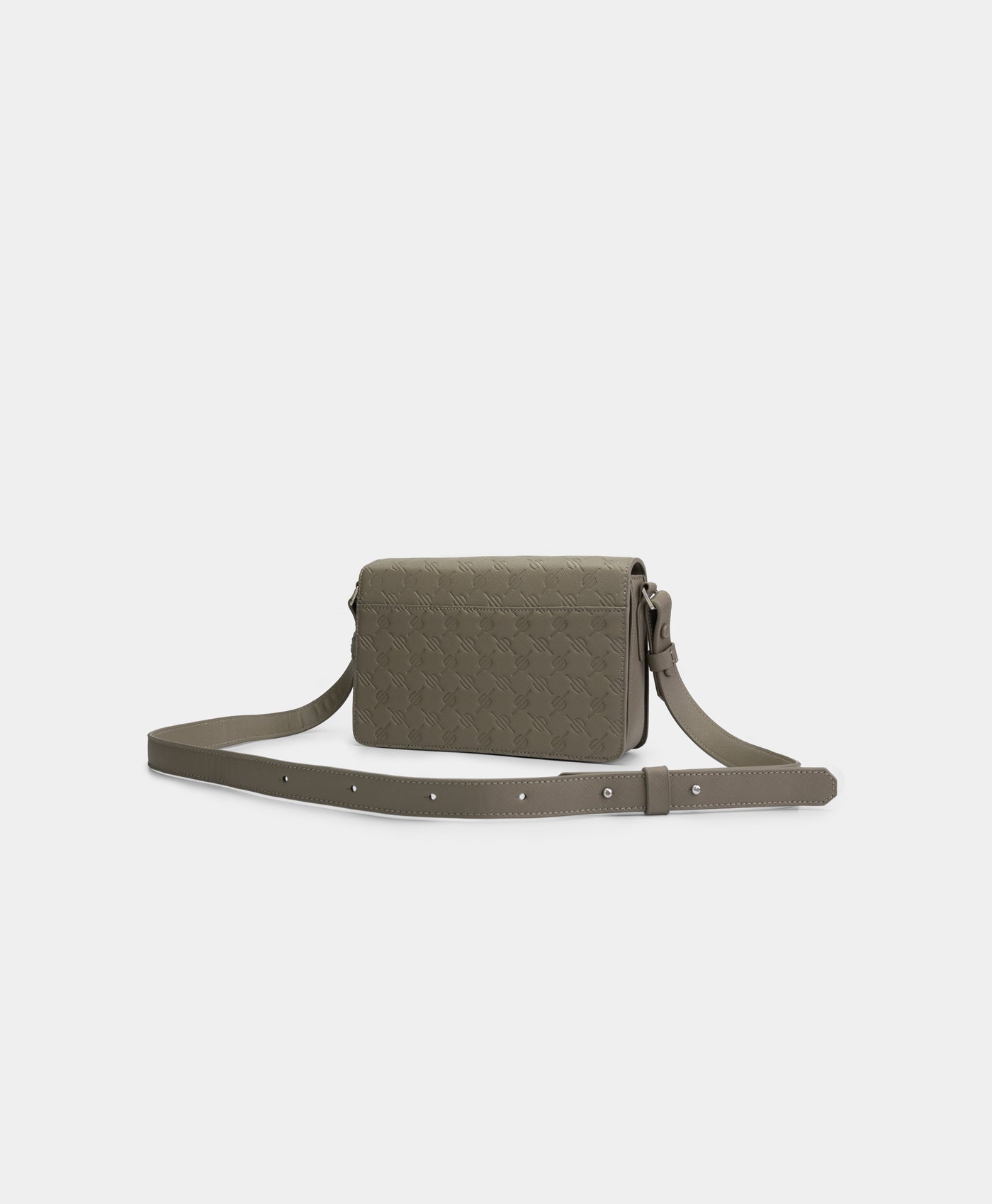 DP - Taupe Grey Meru Monogram Bag - Packshot - Rear