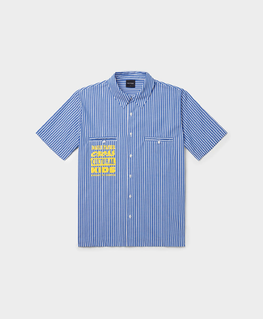 DP - Blue White Stripe Masin Shirt - Packshot - Front