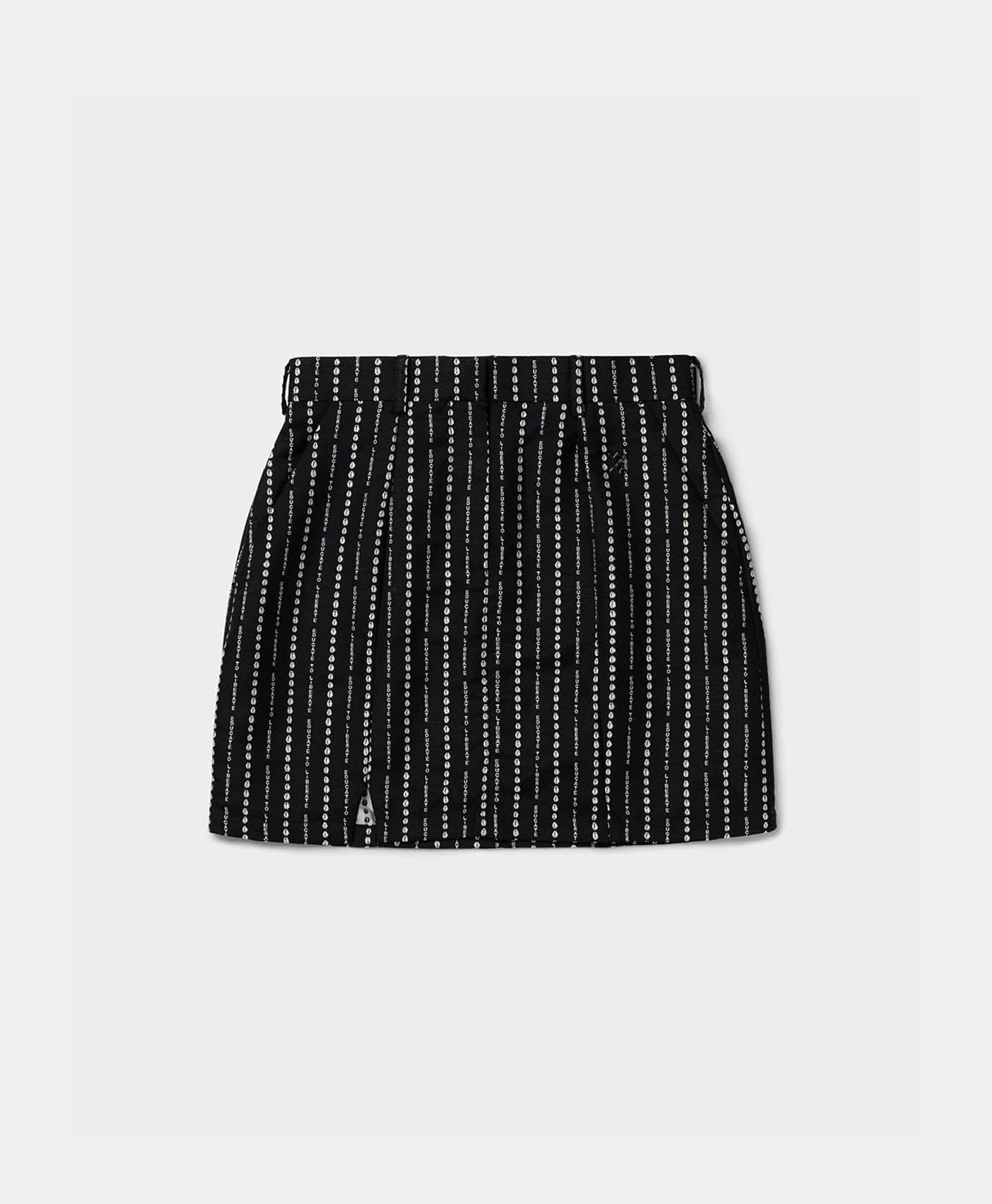 DP - Black Pinstripe Morowa Skirt - Packshot - Front
