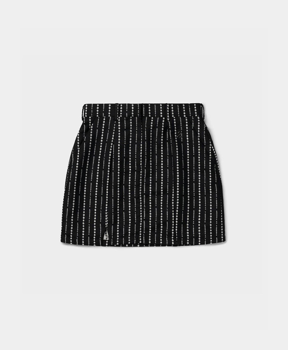 DP - Black Pinstripe Morowa Skirt - Packshot - Front