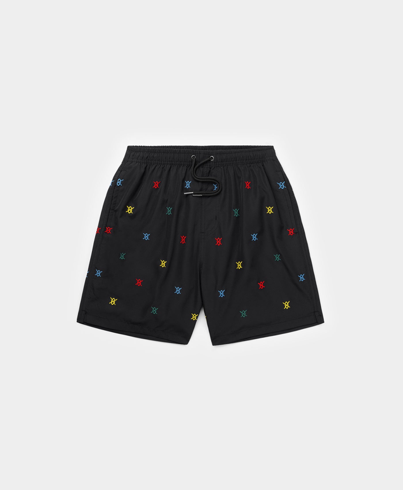 DP - Black Multicolor Reshield Swim Shorts - Packshot - Front