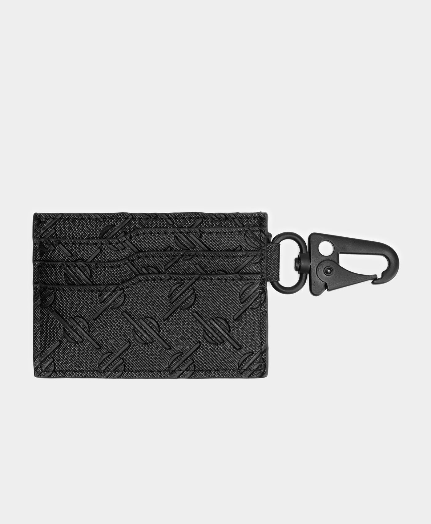 Black Emboss LV Leather Keychain