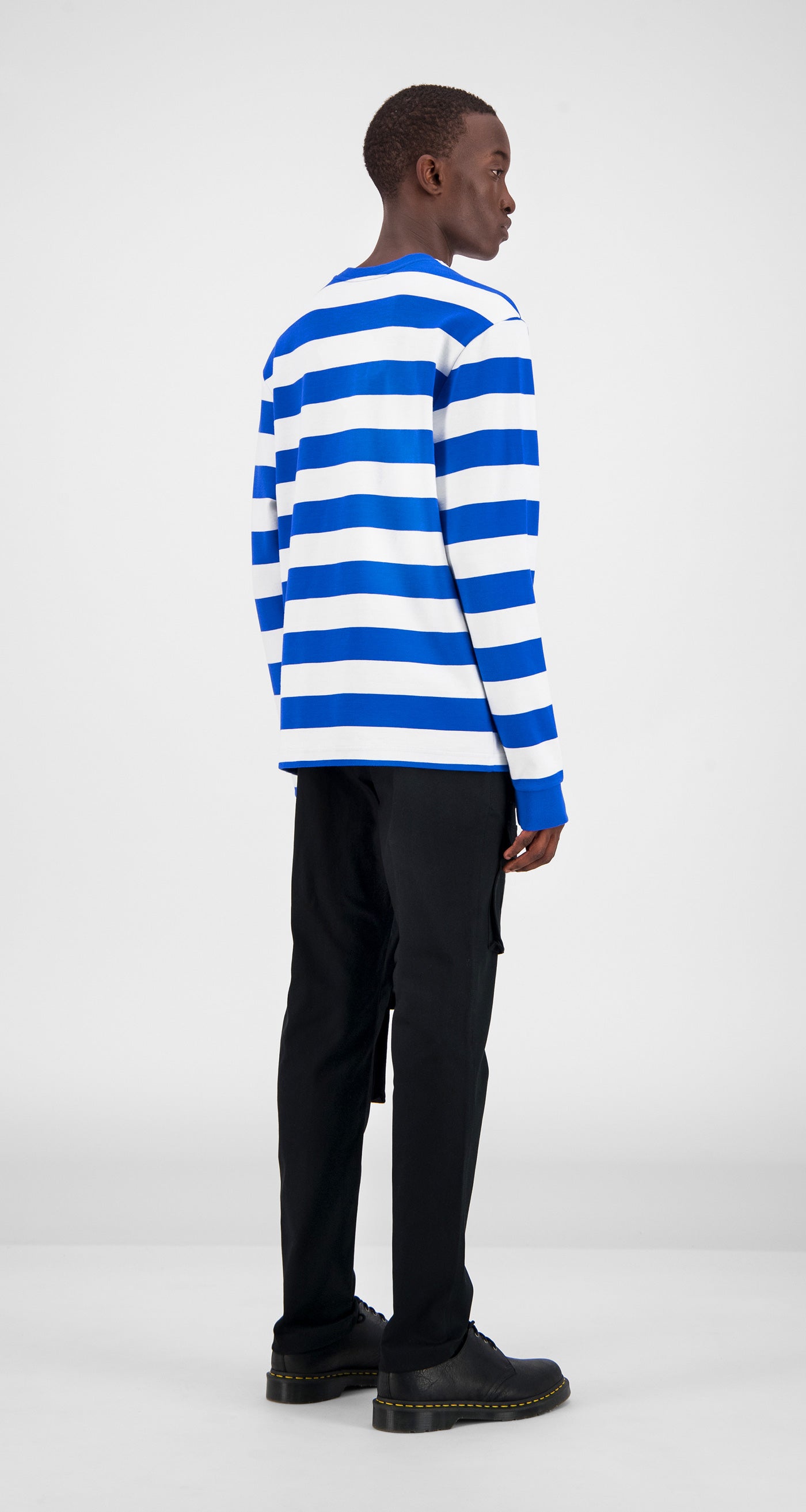 Blue Striped Longsleeve - Men Rear