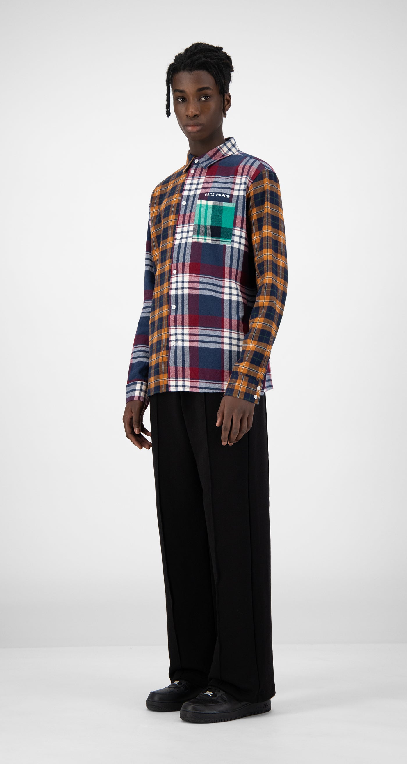 Daily Paper - Orange Navy Hocheck Shirt - Men