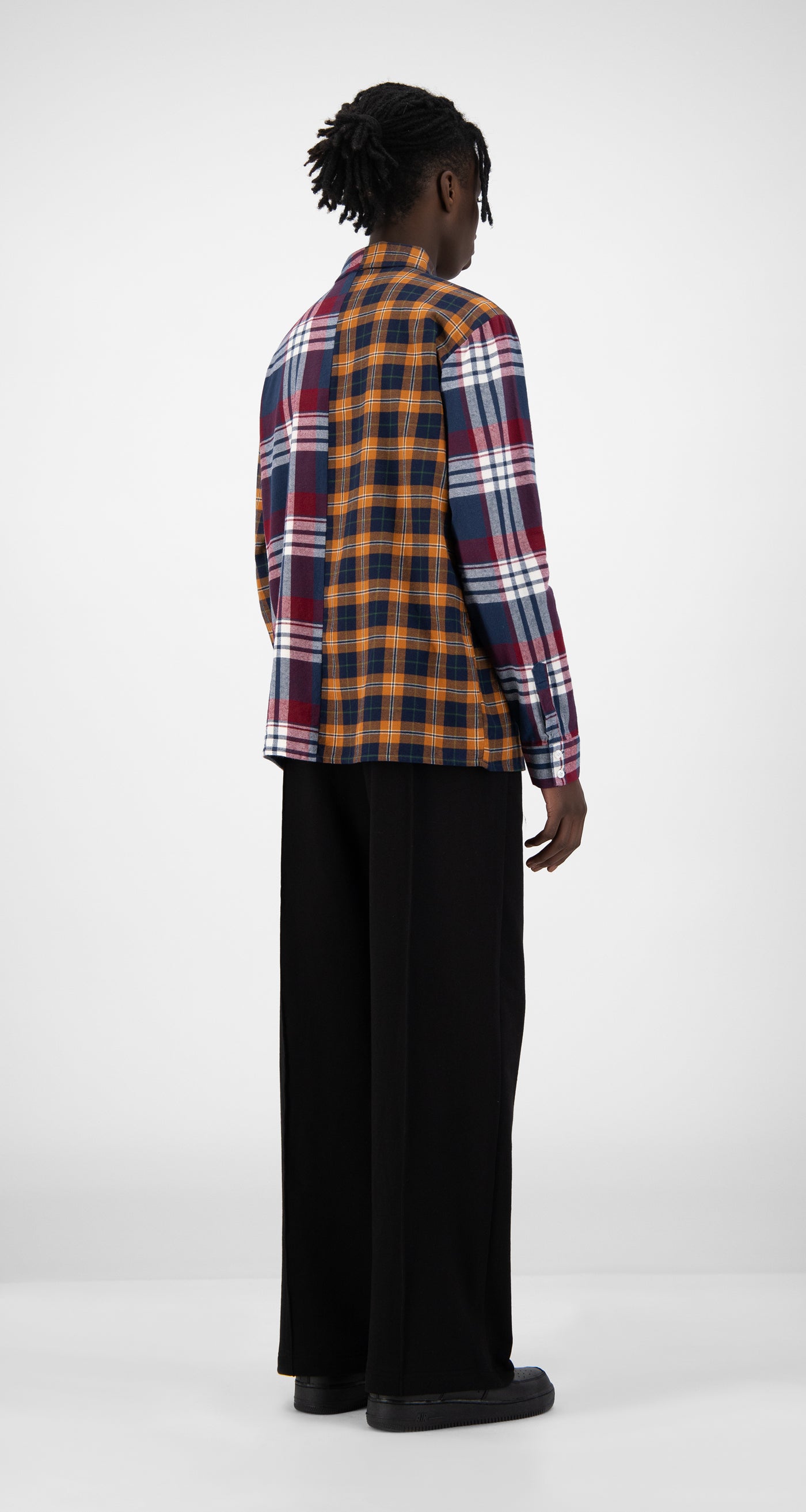 Daily Paper - Orange Navy Hocheck Shirt - Men Rear