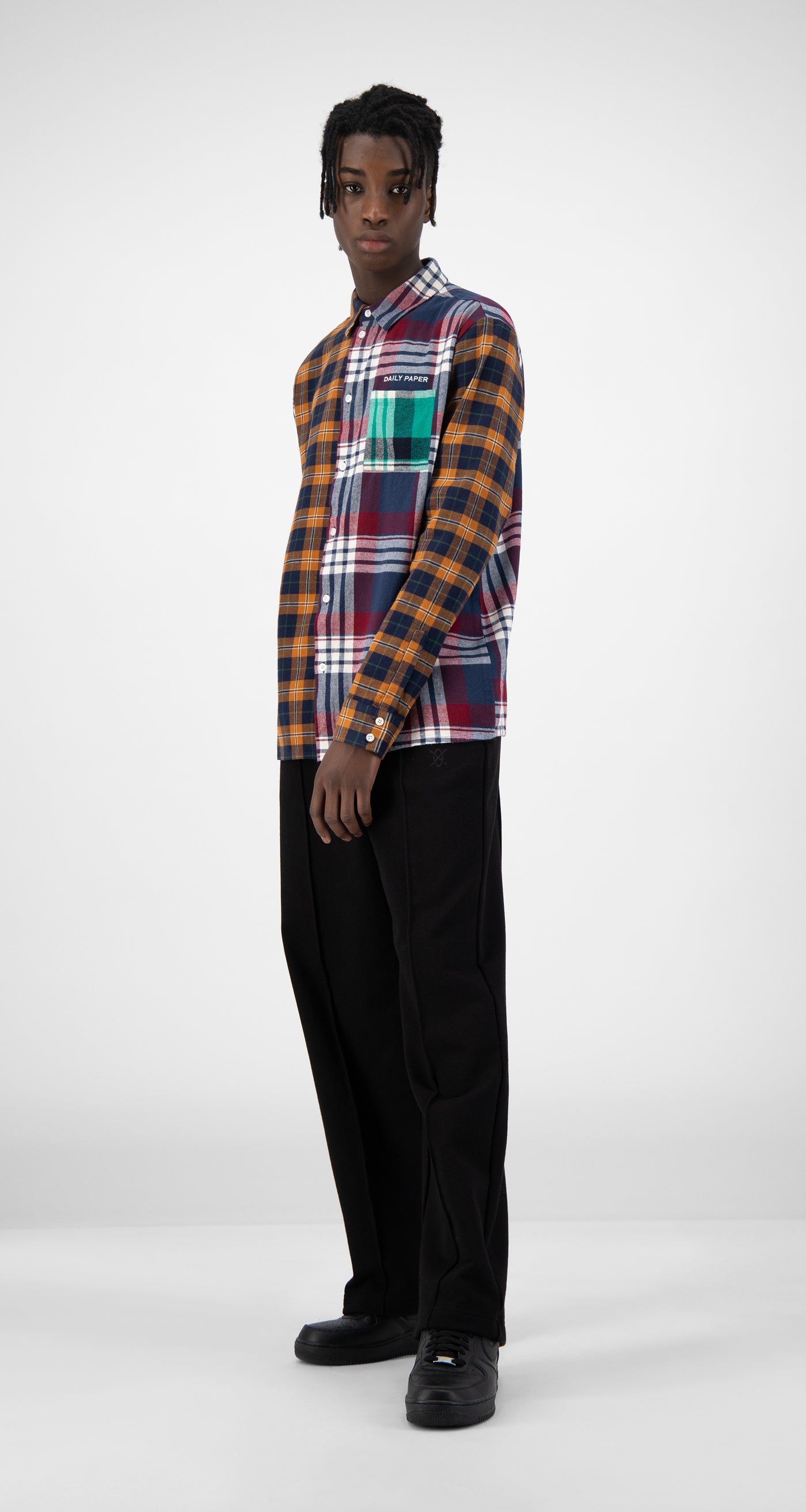 Daily Paper - Orange Navy Hocheck Shirt - Men