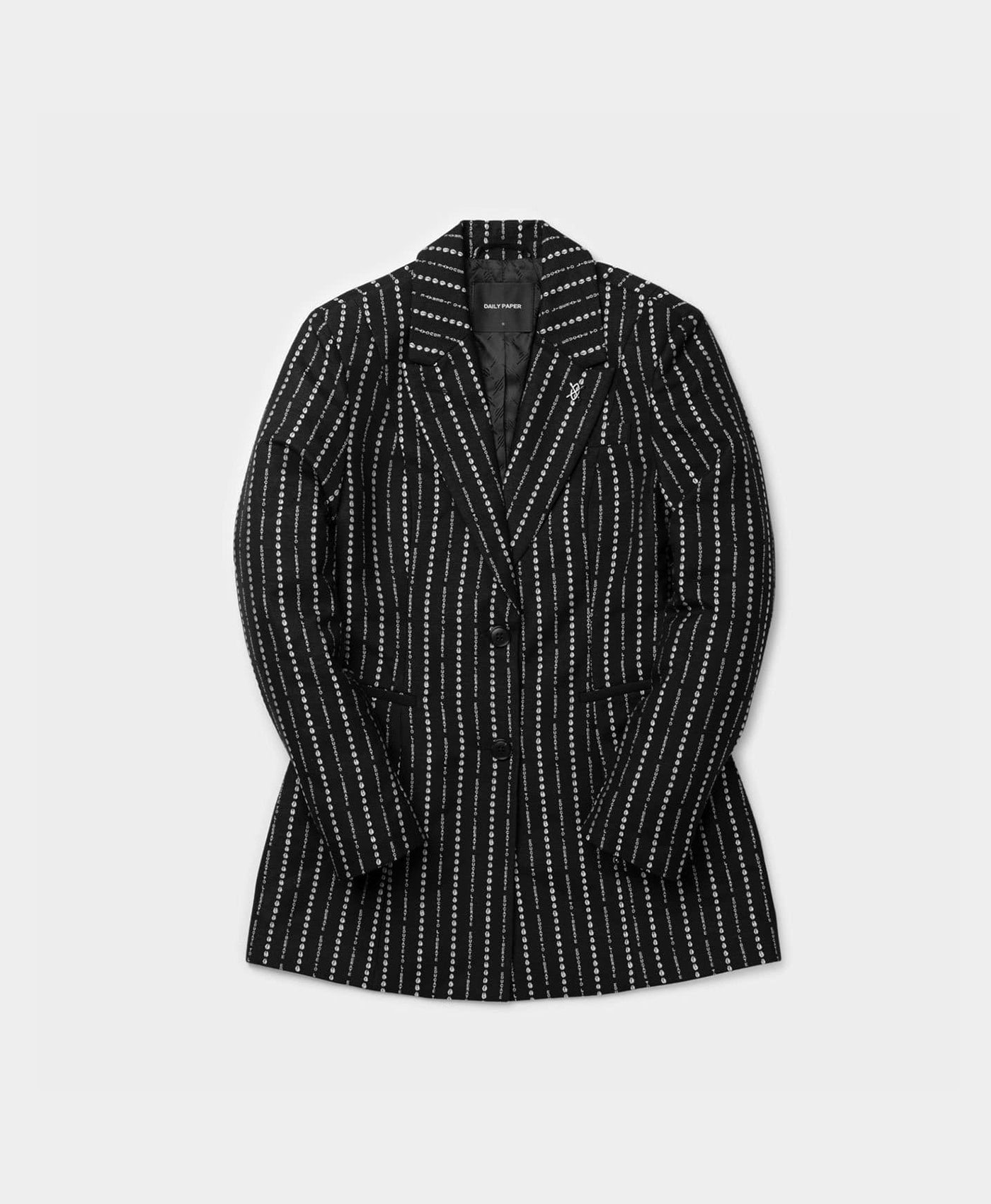 DP - Black Pinstripe Mazira Blazer - Packshot - Front Rear