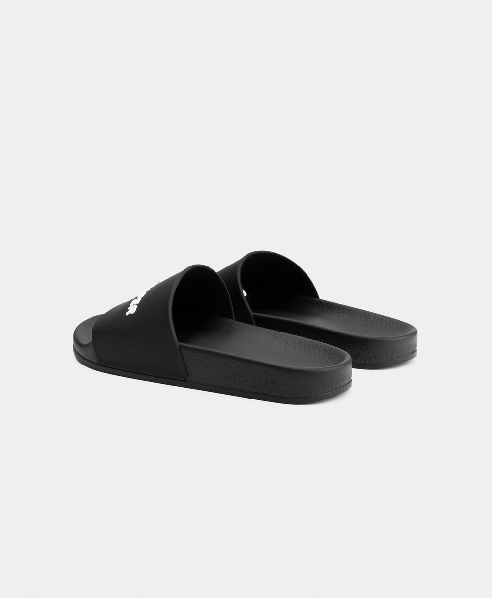 DP - Black Reslider Logo Type Sandals - Packshot - Rear