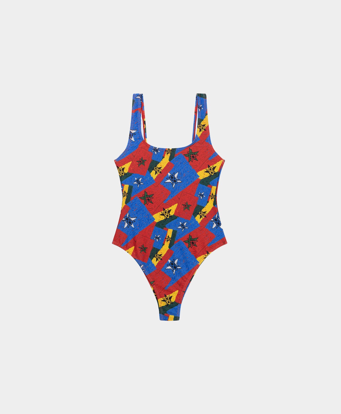 DP - Red Blue Yellow Flag Rerise Flag Swimsuit - Packshot - Front