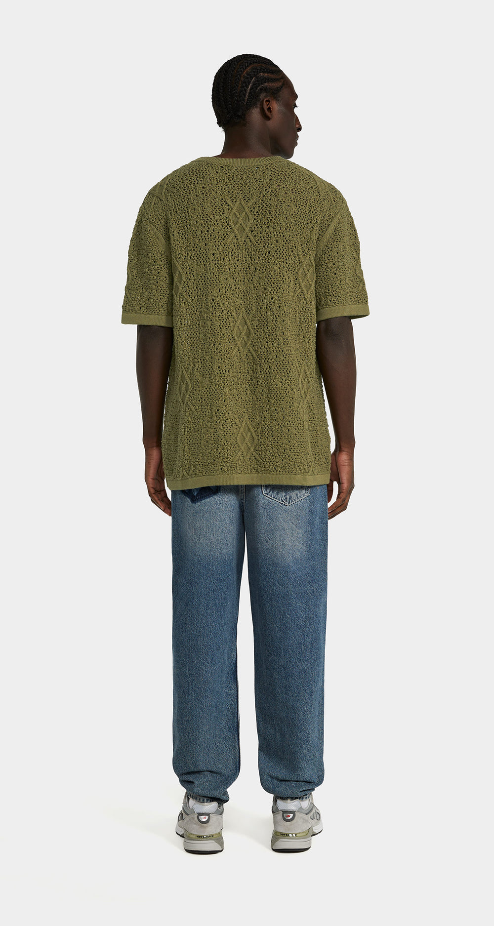 DP - Four Leaf Green Shield Crochet T-Shirt - Men - Rear