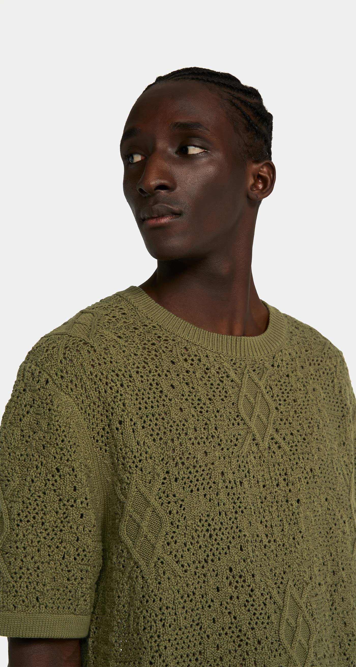 DP - Four Leaf Green Shield Crochet T-Shirt - Men 