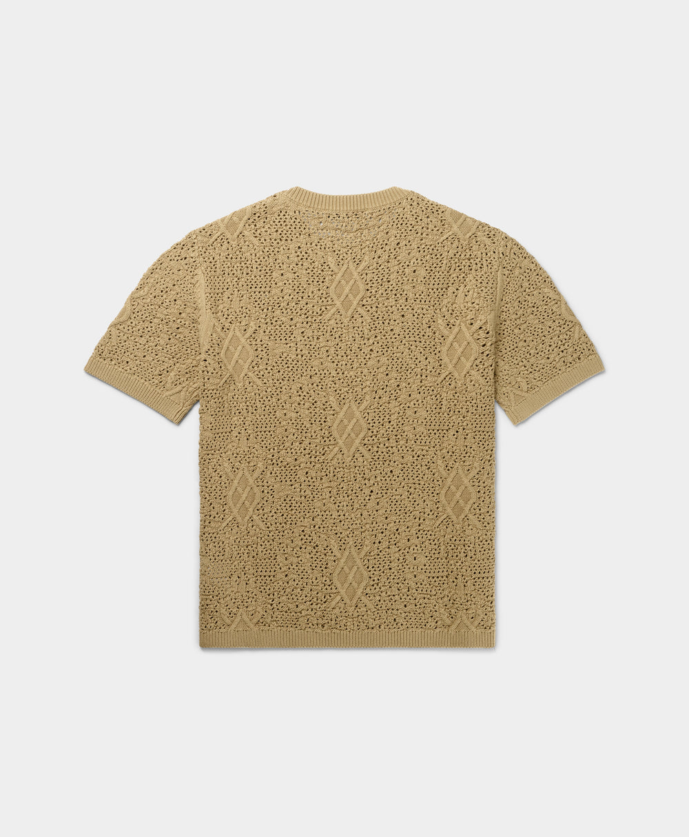 DP - Twill Beige Shield Crochet T-Shirt - Packshot - Rear