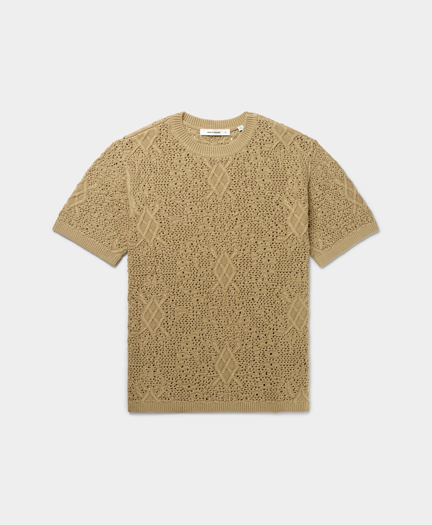 DP - Twill Beige Shield Crochet T-Shirt - Packshot - Front