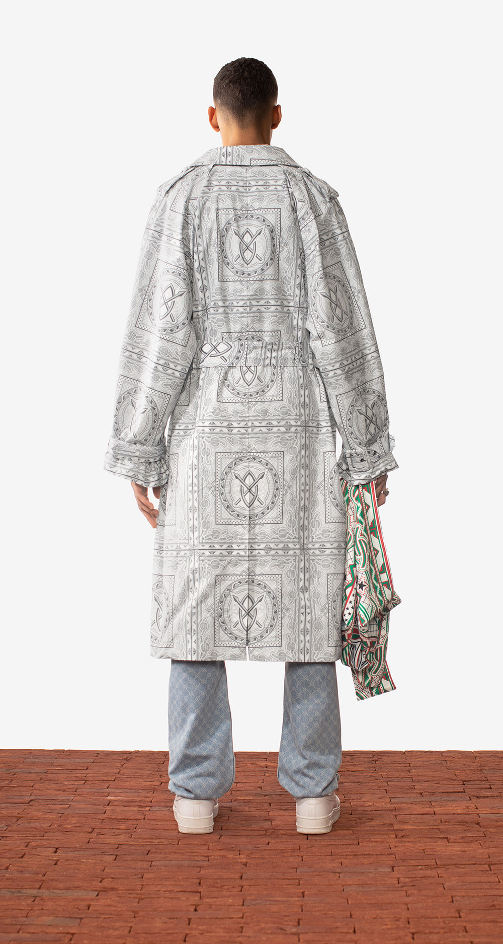 DP - Grey Green Bandana Mamo Jacket - Men - Rear