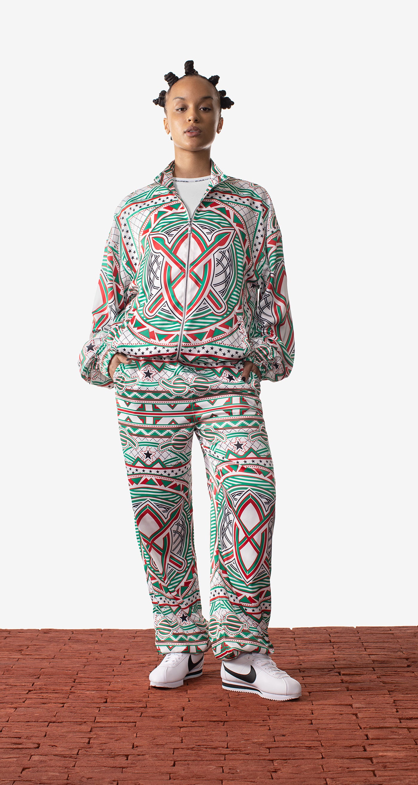 DP - Green Red Manuel Pants - Wmn - Front