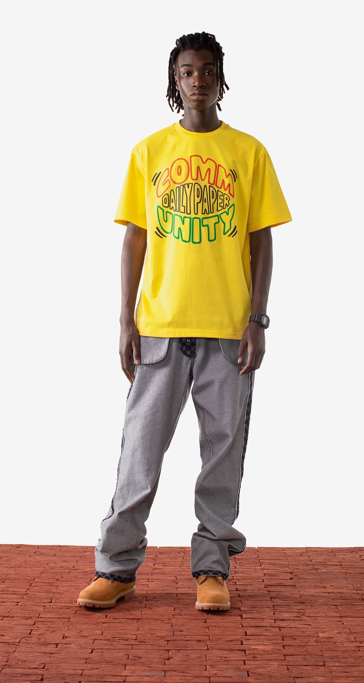 DP - Yellow Majid T-Shirt - Men - Front Rear