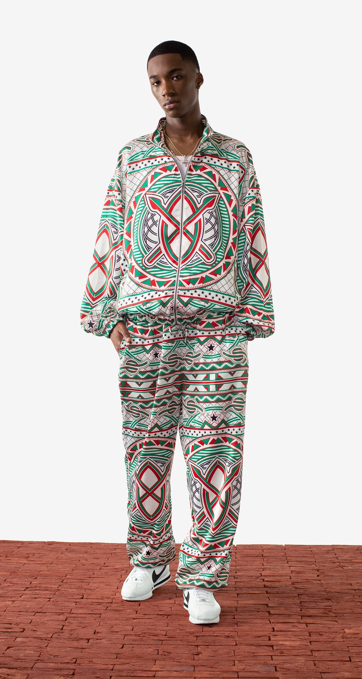 DP - Green Red Manuel Pants - Men - Front