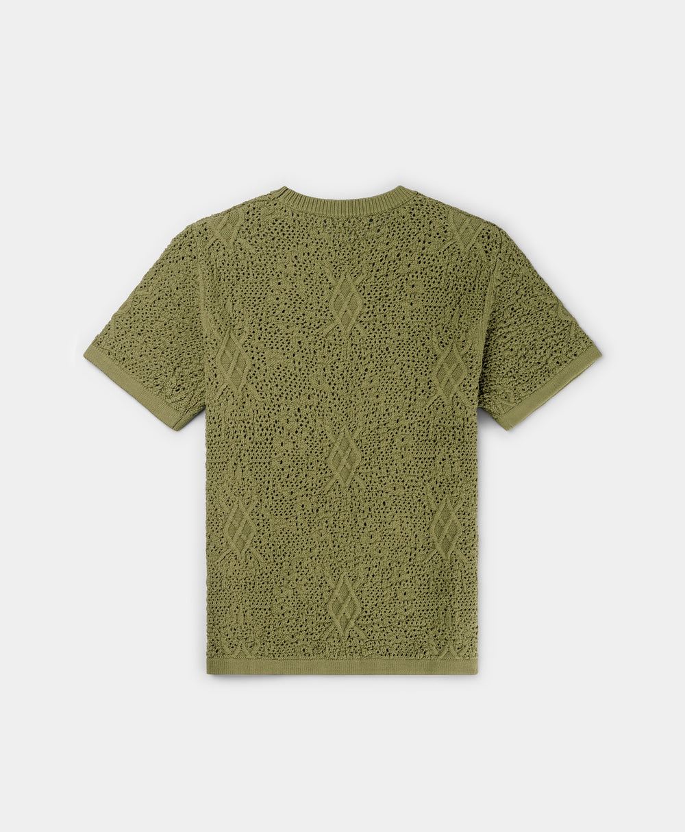DP - Four Leaf Green Shield Crochet T-Shirt - Packshot - Rear