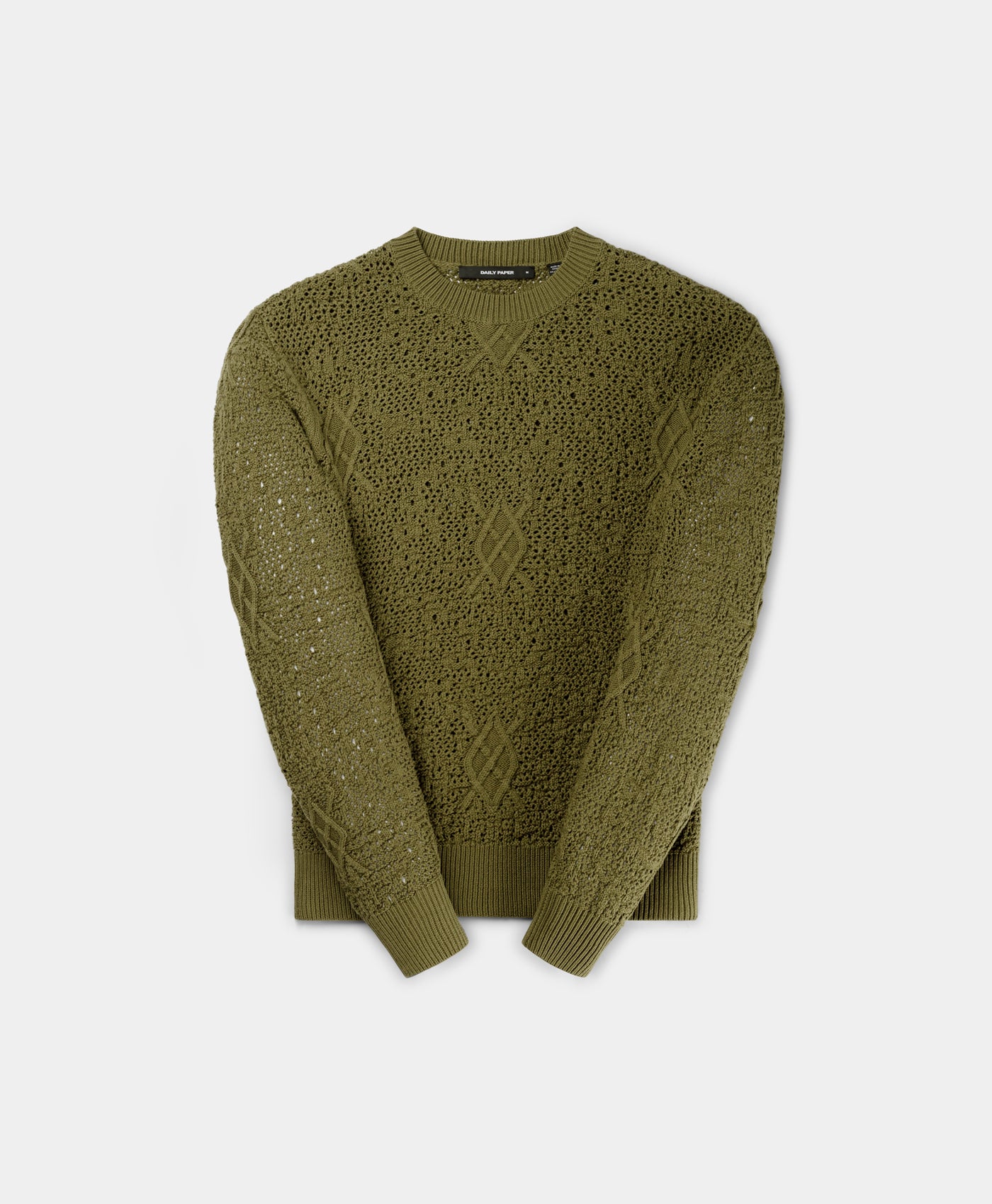 DP - Four Leaf Green Shield Crochet Sweater - Packshot - Front