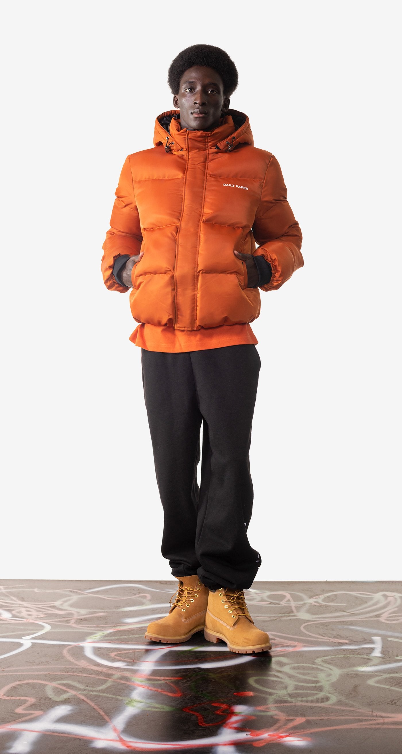 DP - Orange Clay Epuffa Jacket - Men - Front Rear